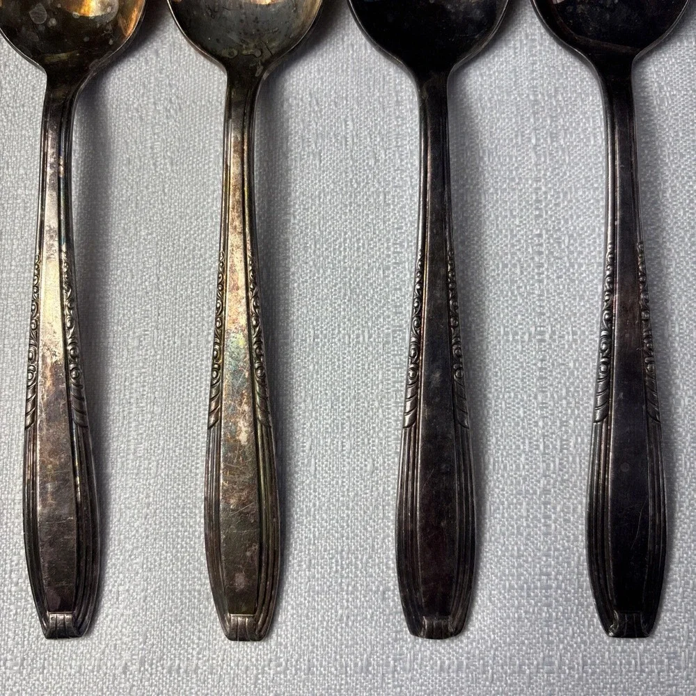 7 Harmony House SERENADE Wallace Silver‎ Plate Soup Spoons Silverware